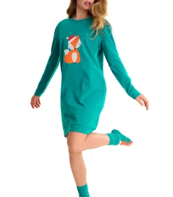 LISCA M lang nachthemd FOXY green Online