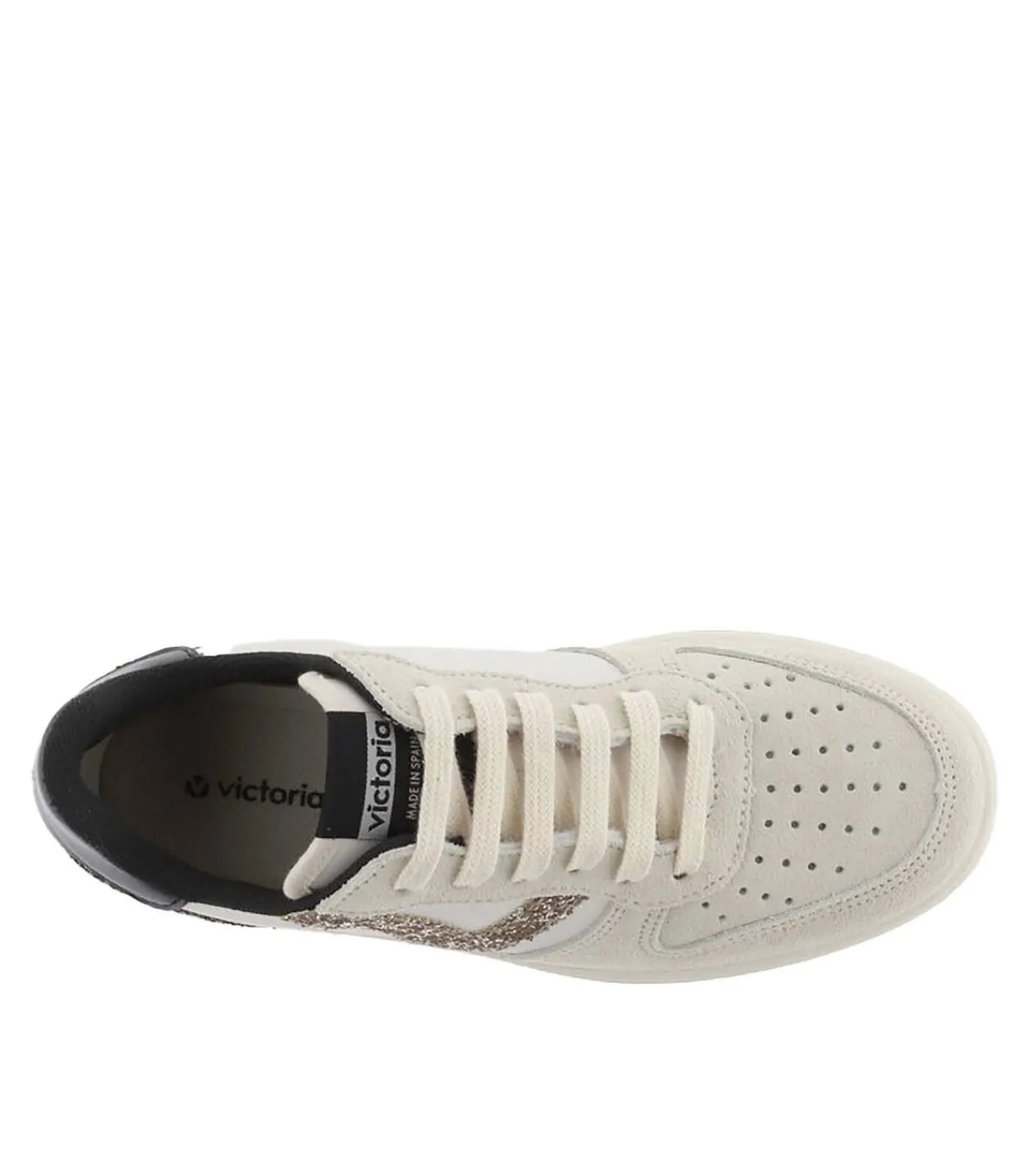 Victoria Madrid Serraje & Glitter white New