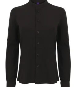 Henbury MANDARIN COLLAR - Shirt - Zwart black Discount