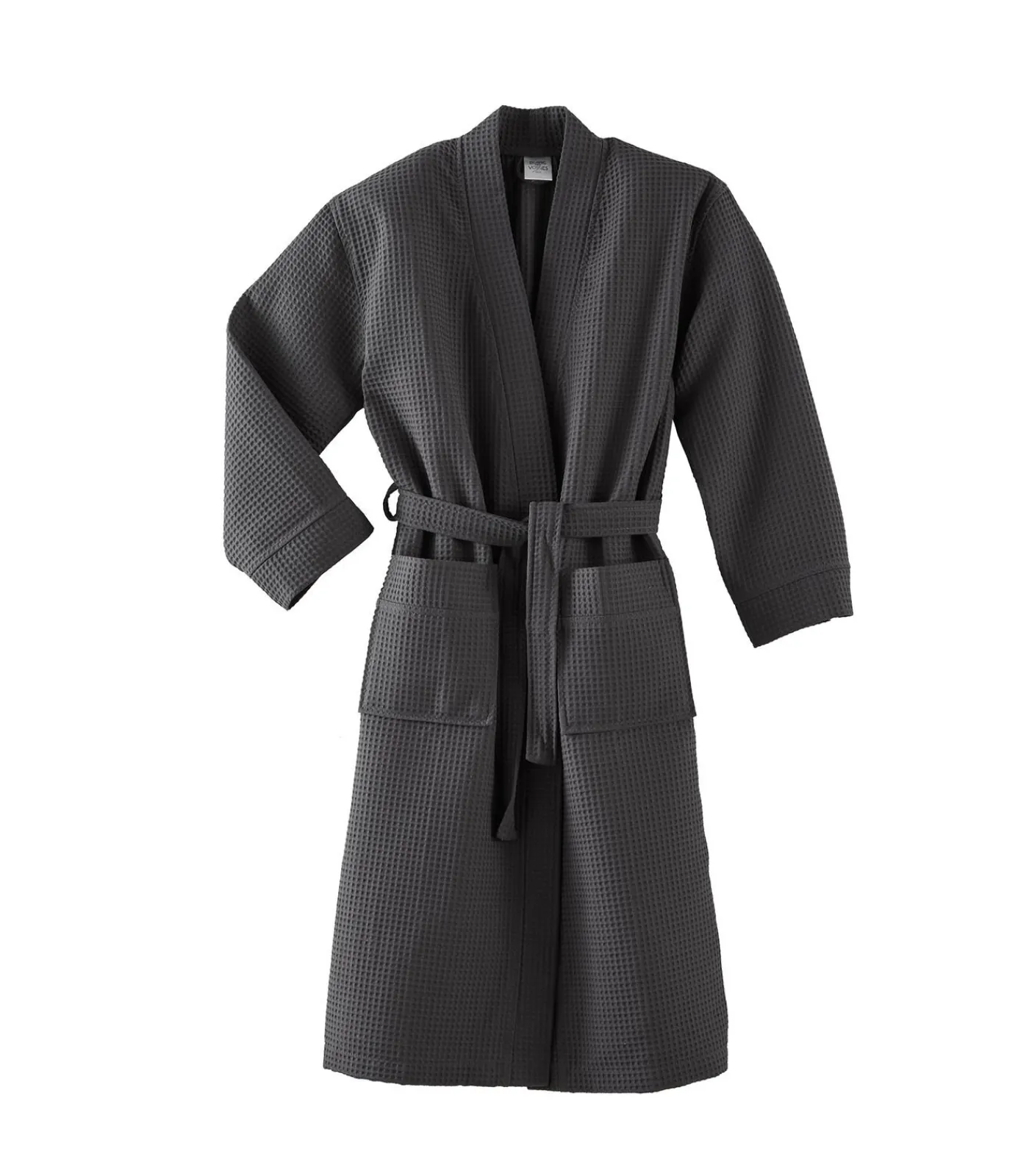 Blanc des Vosges MANOIR Anthracite - Badjas unisex katoen antraciteGrey Outlet