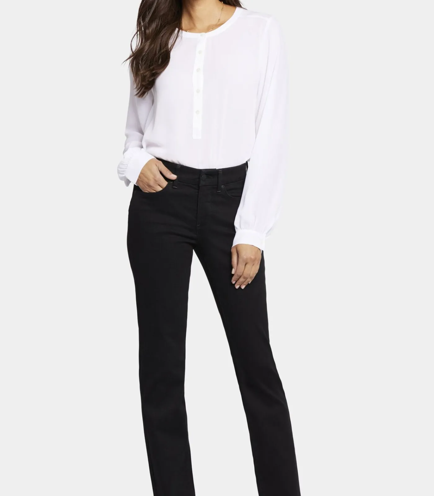 NYDJ Marilyn Straight Jeans Zwart Waist-Match™ Denim black