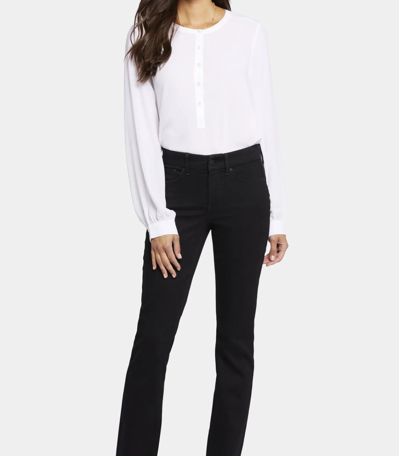 NYDJ Marilyn Straight Jeans Zwart Waist-Match™ Denim black