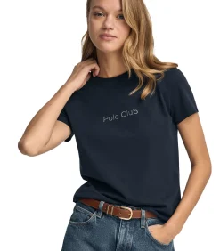 Polo Club Marineblauw T-shirt met korte mouwen en glinsterend -detail navyBlue Online