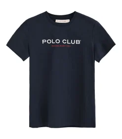 Polo Club Marineblauw T-shirt met korte mouwen en -opdruk Established 2012 navyBlue