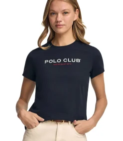 Polo Club Marineblauw T-shirt met korte mouwen en -opdruk Established 2012 navyBlue