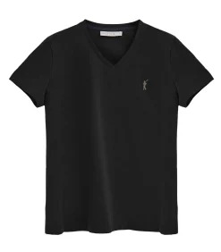 Polo Club Marineblauw T-shirt met V-hals en Rigby Go Gold-logo black Best