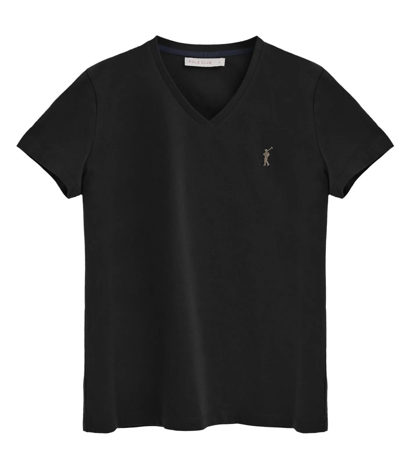Polo Club Marineblauw T-shirt met V-hals en Rigby Go Gold-logo black Best
