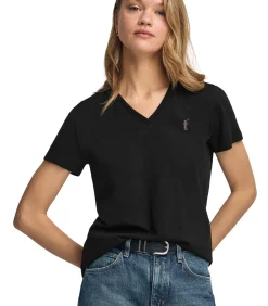 Polo Club Marineblauw T-shirt met V-hals en Rigby Go Gold-logo black Best