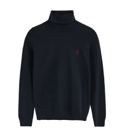 Polo Club Marineblauwe coltrui van wolmix met geborduurd Rigby Go-logo navyBlue Clearance