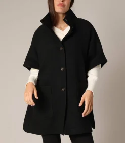 Deeluxe MAWIRA - Losse cape van structuurstof black Sale