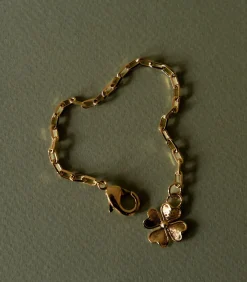 Monsieur Simone Maxi Armband Léon Goud Klavertje gold