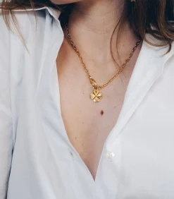 Monsieur Simone Maxi Ketting Léon Goud Klavertje gold New
