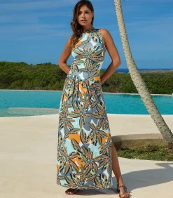 Chic by Lirette Maxi rok Palm - Caribbean Jungle orange