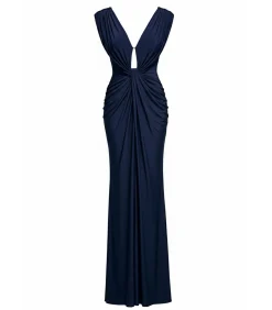 Goddiva Maxi-jurk “Cowl Plunge Draped Mermaid Maxi Dress” darkBlue Online
