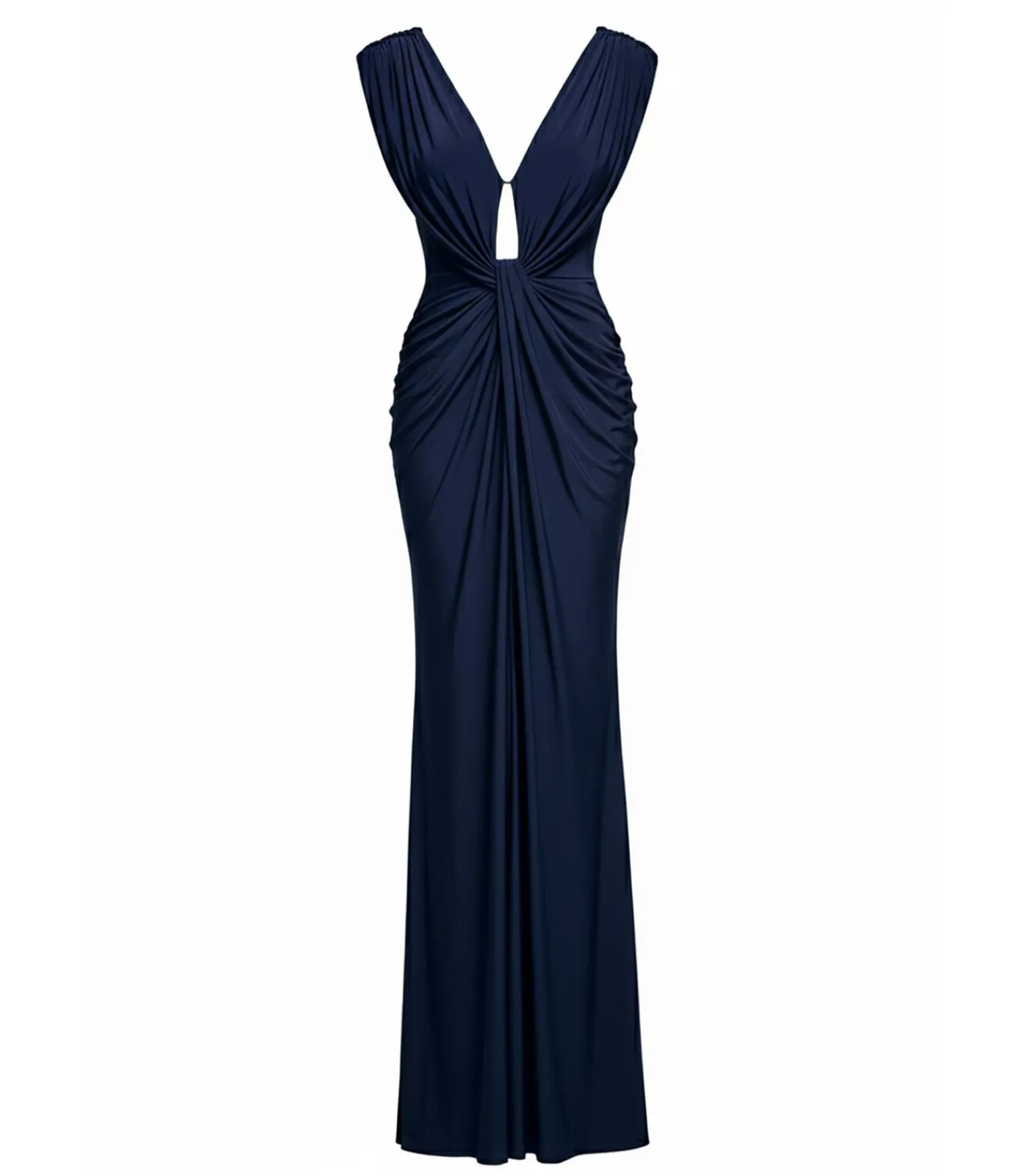 Goddiva Maxi-jurk “Cowl Plunge Draped Mermaid Maxi Dress” darkBlue Online