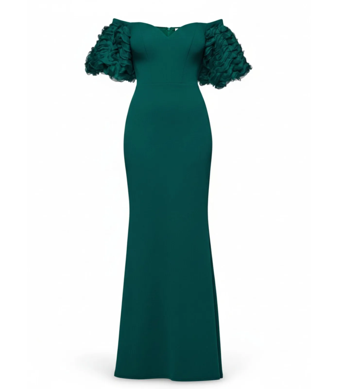 Goddiva Maxi-jurk “Off The Shoulder 3D Puffed Sleeve Sweetheart Maxi Dress” oliveGreen Best