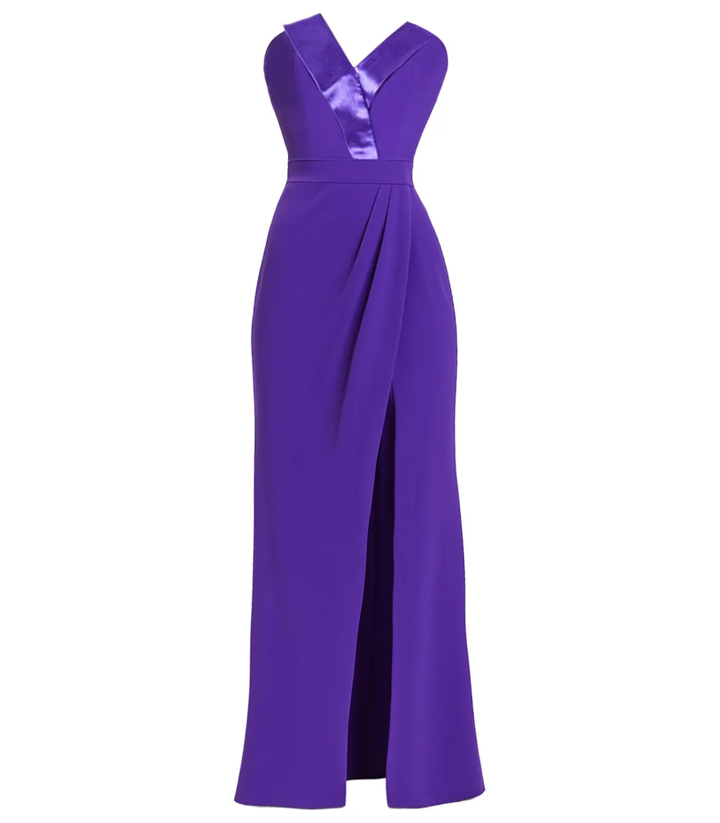 Goddiva Maxi-jurk “Satin & Scuba Maxi With Thigh Split” purple Outlet