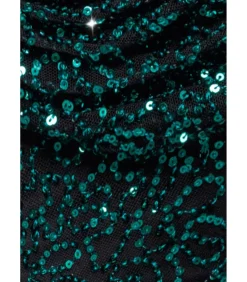 Goddiva Maxi-jurk “Sequin Cowl One Shoulder Maxi Dress” oliveGreen Hot