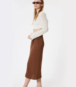 Koton Maxi-lengte Dubbele rij knopen Rok brown Online