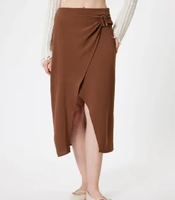 Koton Maxi-lengte Dubbele rij knopen Rok brown Online