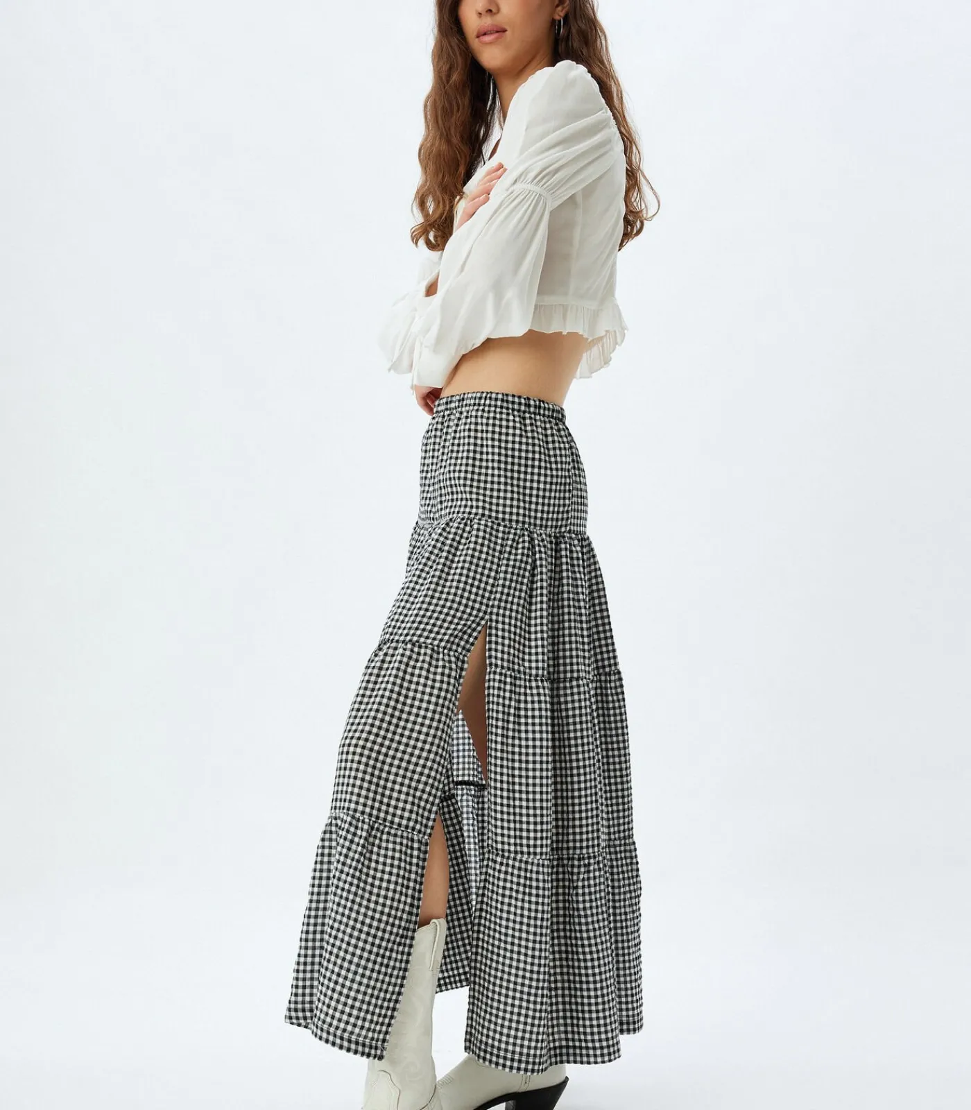 Koton Maxi-lengte Gelaagd Rok black