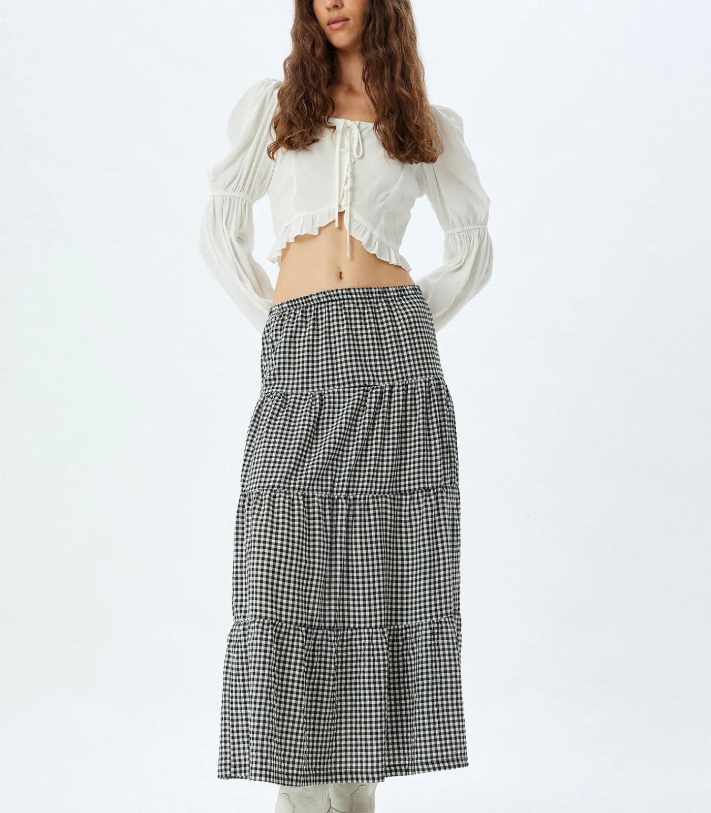 Koton Maxi-lengte Gelaagd Rok black