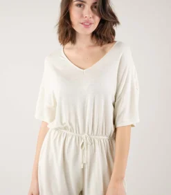 Deeluxe MELIA - Melia jumpsuit met elastische taille white New