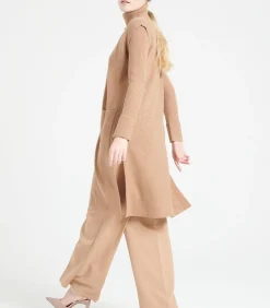 Studio Cashmere8 MIA 6 Lang mouwloos vest - 100% kasjmier camel Online