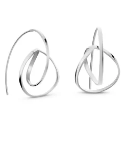 Joidart Middelgrote zilveren Embolic oorbellen silver Clearance
