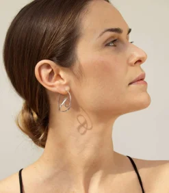 Joidart Middelgrote zilveren Embolic oorbellen silver Clearance