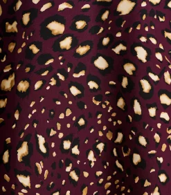 La Fée Maraboutée Midi rok met knopen in met print bordeaux