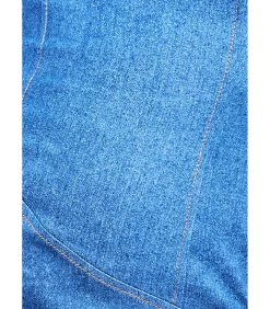 Goddiva Midi-jurk “Denim Asymmetric Frill Maxi Dress” blueJeans