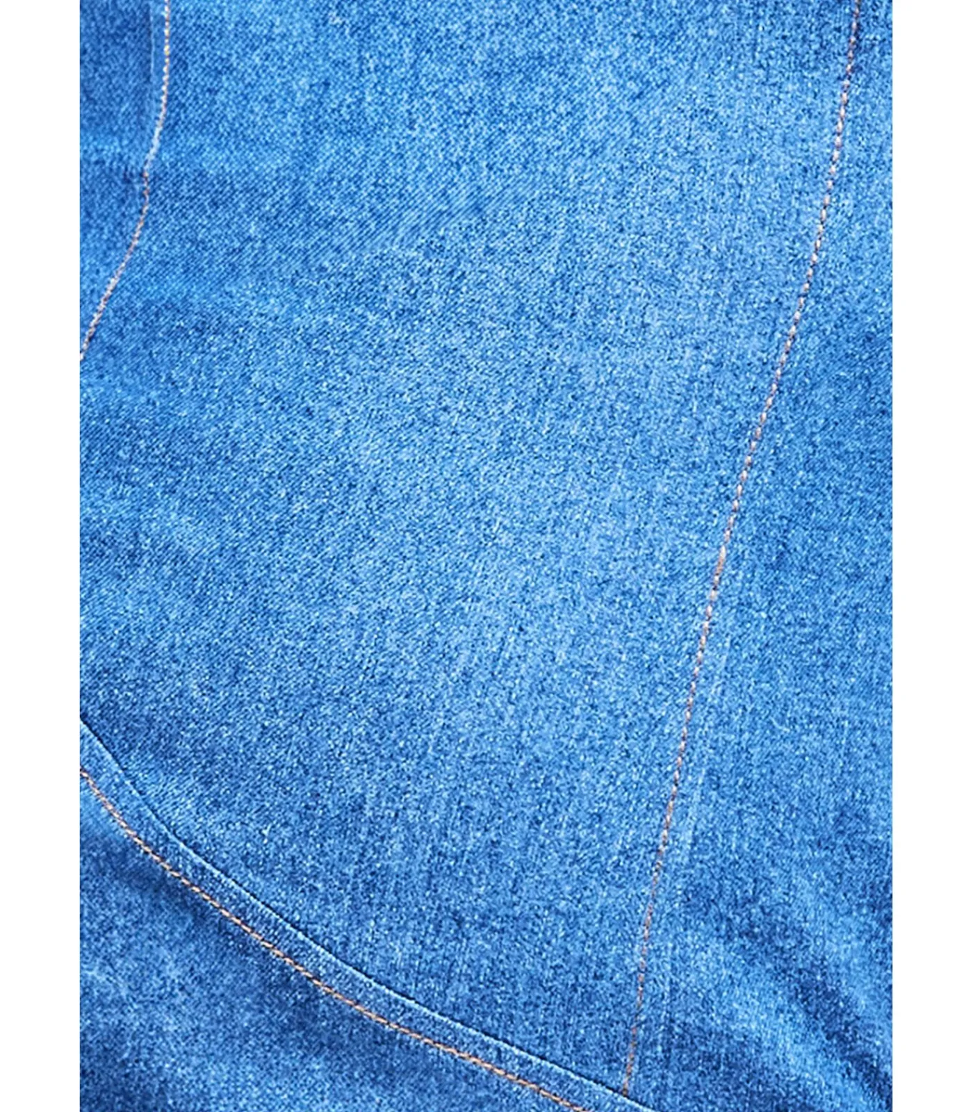 Goddiva Midi-jurk “Denim Asymmetric Frill Maxi Dress” blueJeans