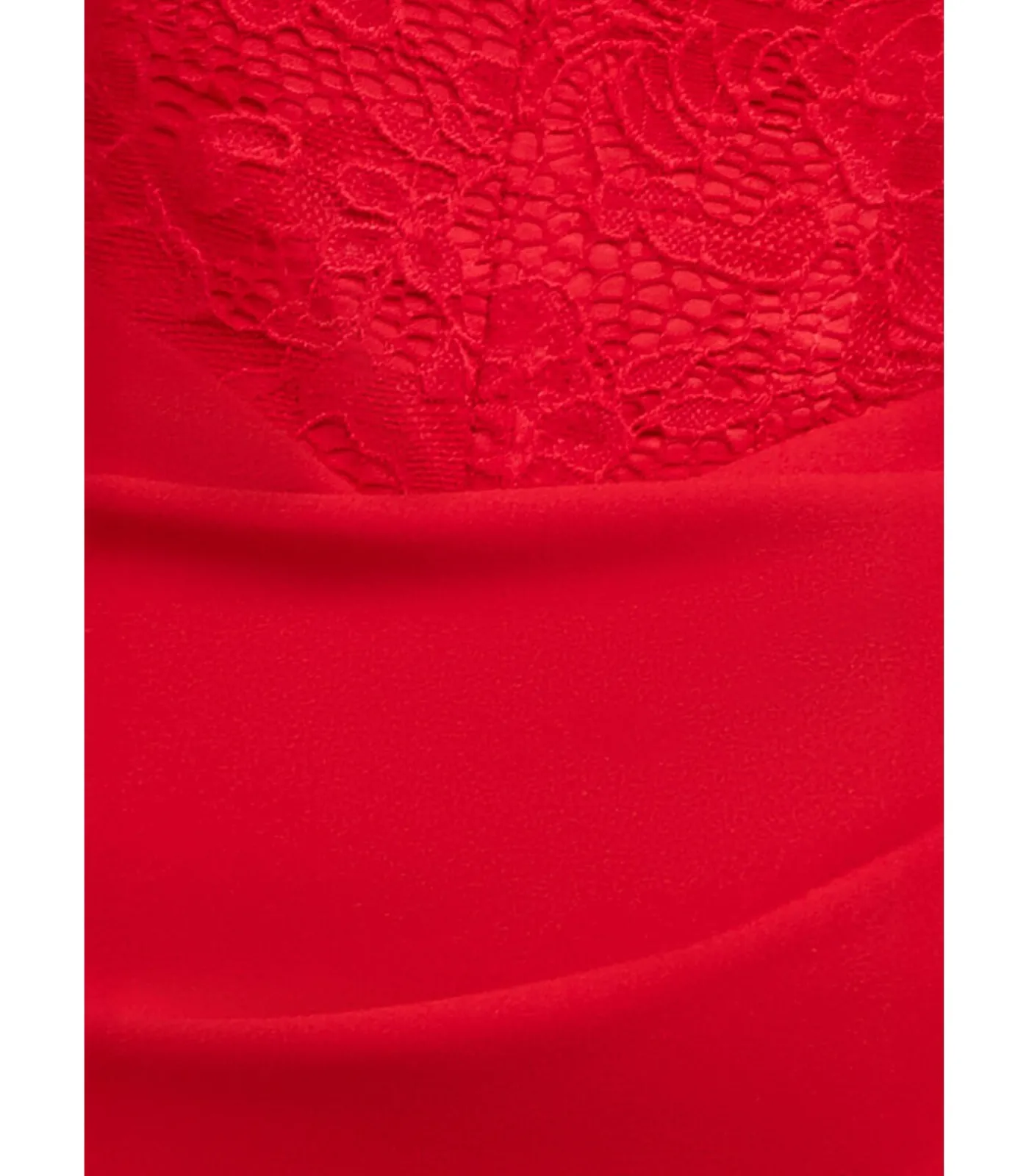 Goddiva Midi-jurk “One Shoulder Organza Fan Detail Lace Bodice Midi Dress” red Outlet