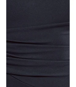 Goddiva Midi-jurk “Scuba Crepe Asymmetric Neck Midi Dress” black Hot
