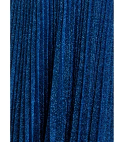 Goddiva Midi-jurk “Tie Back Pleated Lurex Skater Midi Dress” blue Discount