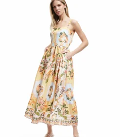Koton Midi-jurk Vrouwen Bloemenprint Zomer yellow Outlet