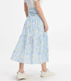 Smart & Joy Midi-rok met gelaagd paneel en bloemenprint lightBlue New