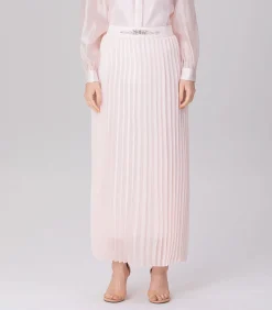 Smart & Joy Midi-rok met organzaplooien pink Hot