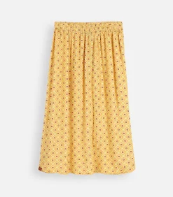 Oxbow Midi-vloeiende en bedrukte rok RAVINA ochreYellow Online