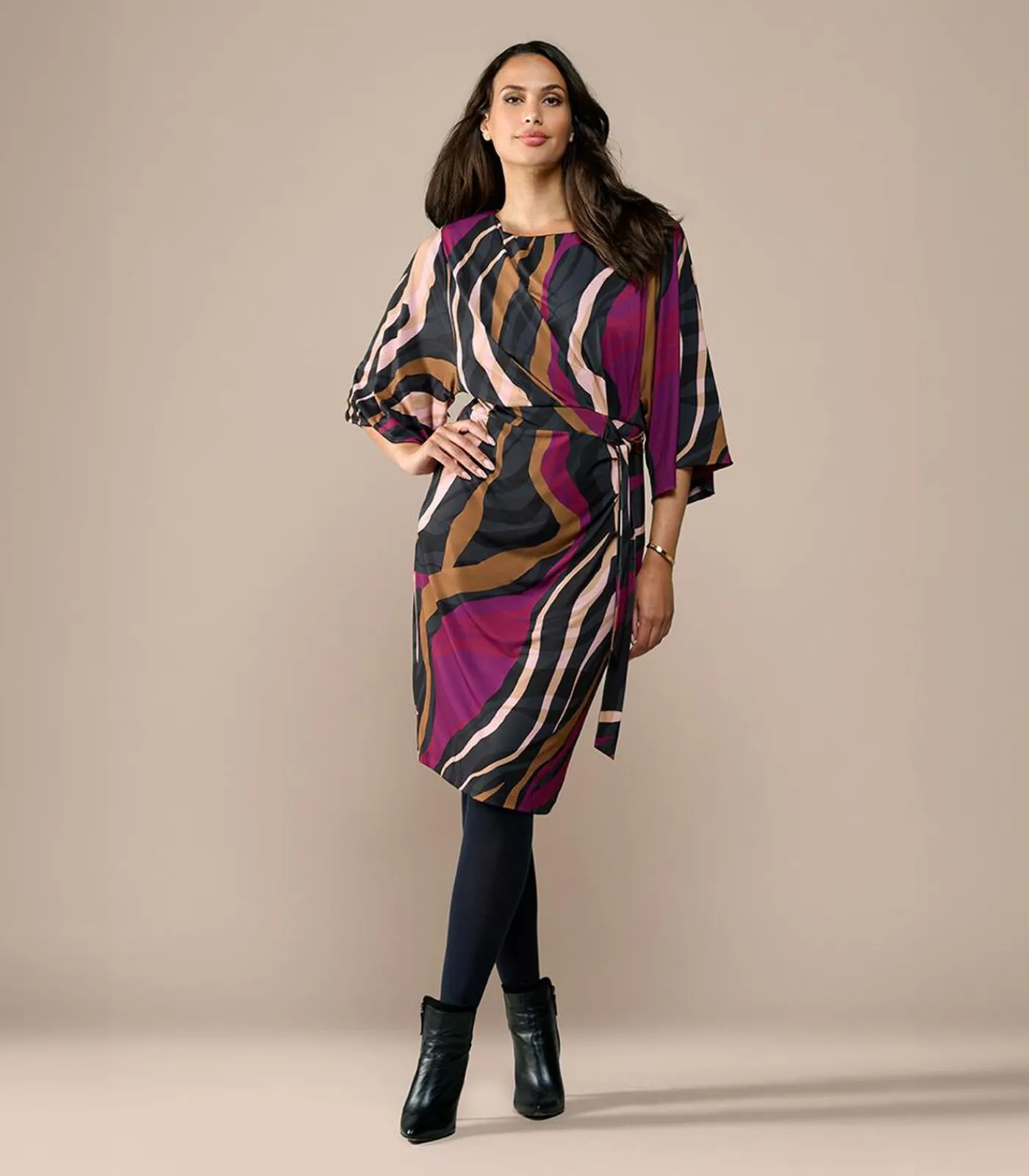 Mart Visser Milan Print Jurk Dark Berry cherryRed New