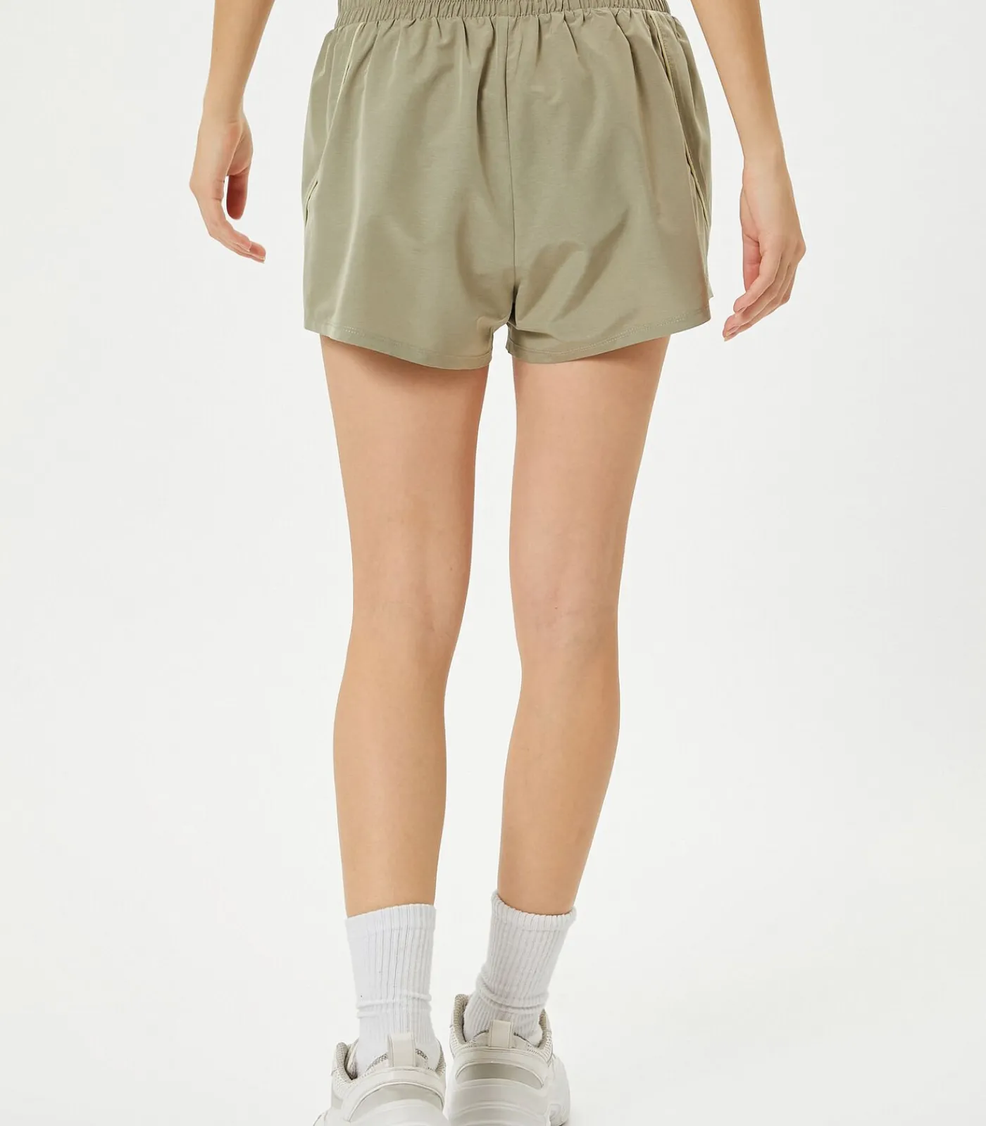 Koton Mini Hardloopshort Hoog en Biye Detail khaki Sale