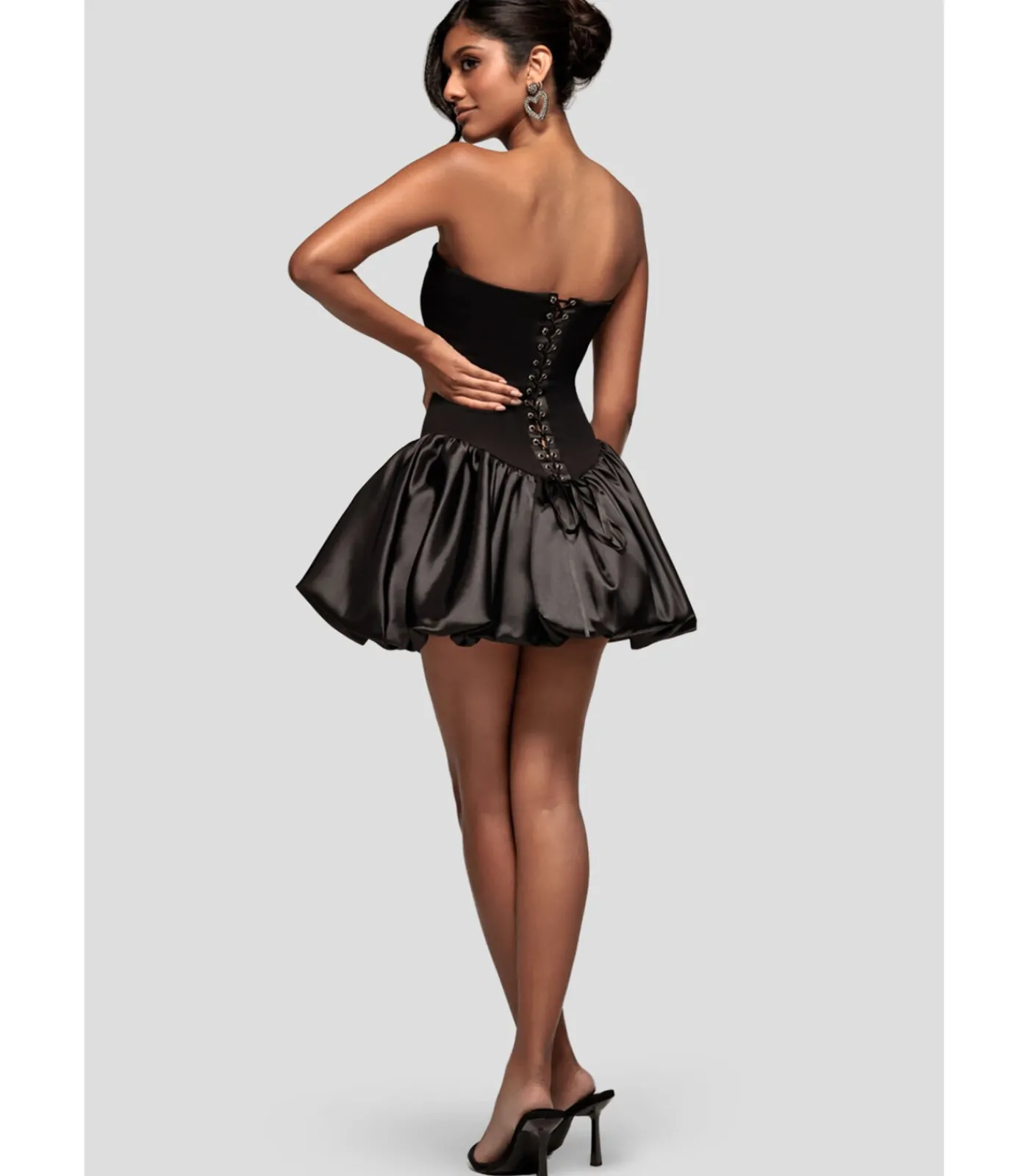 Goddiva Mini-jurk “Corset Boobtube Babydoll Mini Dress” black Sale