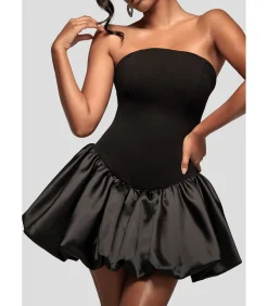 Goddiva Mini-jurk “Corset Boobtube Babydoll Mini Dress” black Sale