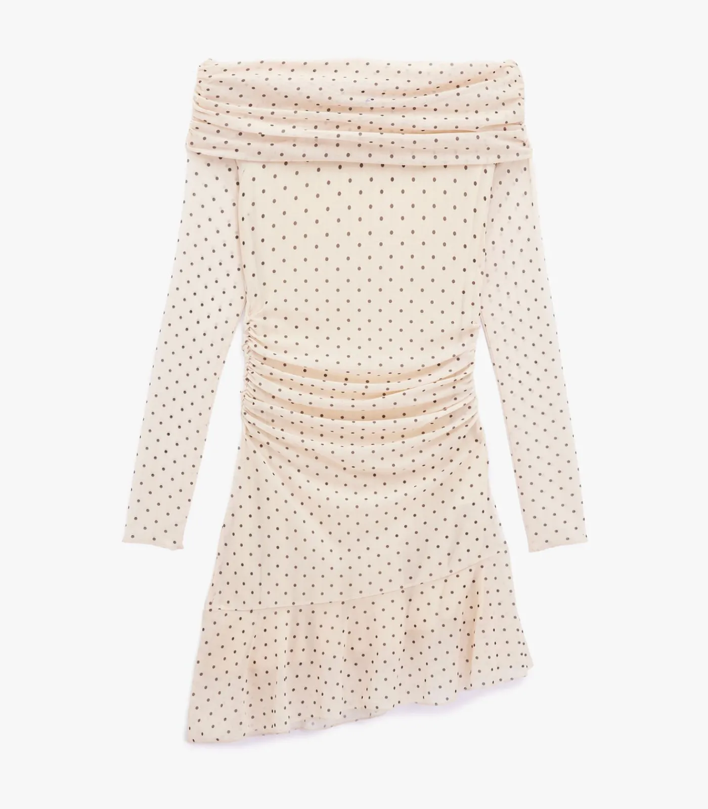 Koton Mini-jurk Met Lange Mouwen Polkadot Off-shoulder yellow Outlet