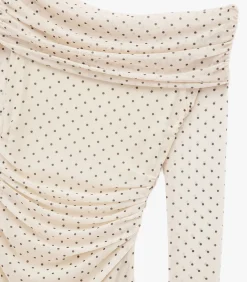 Koton Mini-jurk Met Lange Mouwen Polkadot Off-shoulder yellow Outlet