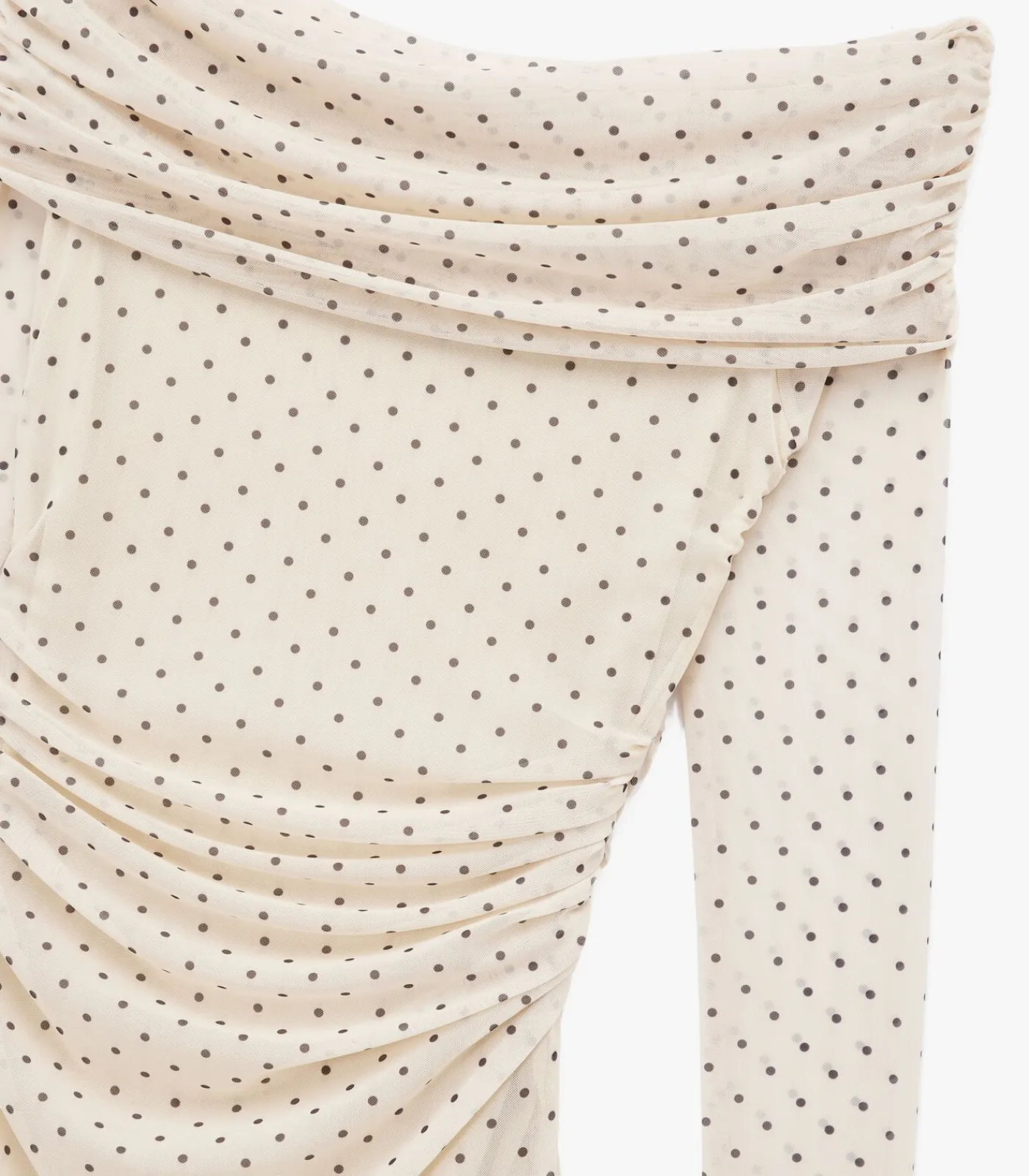 Koton Mini-jurk Met Lange Mouwen Polkadot Off-shoulder yellow Outlet