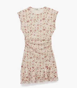 Koton Mini-jurk Mouwloos Asymmetrisch Bloemenpatroon pink Discount