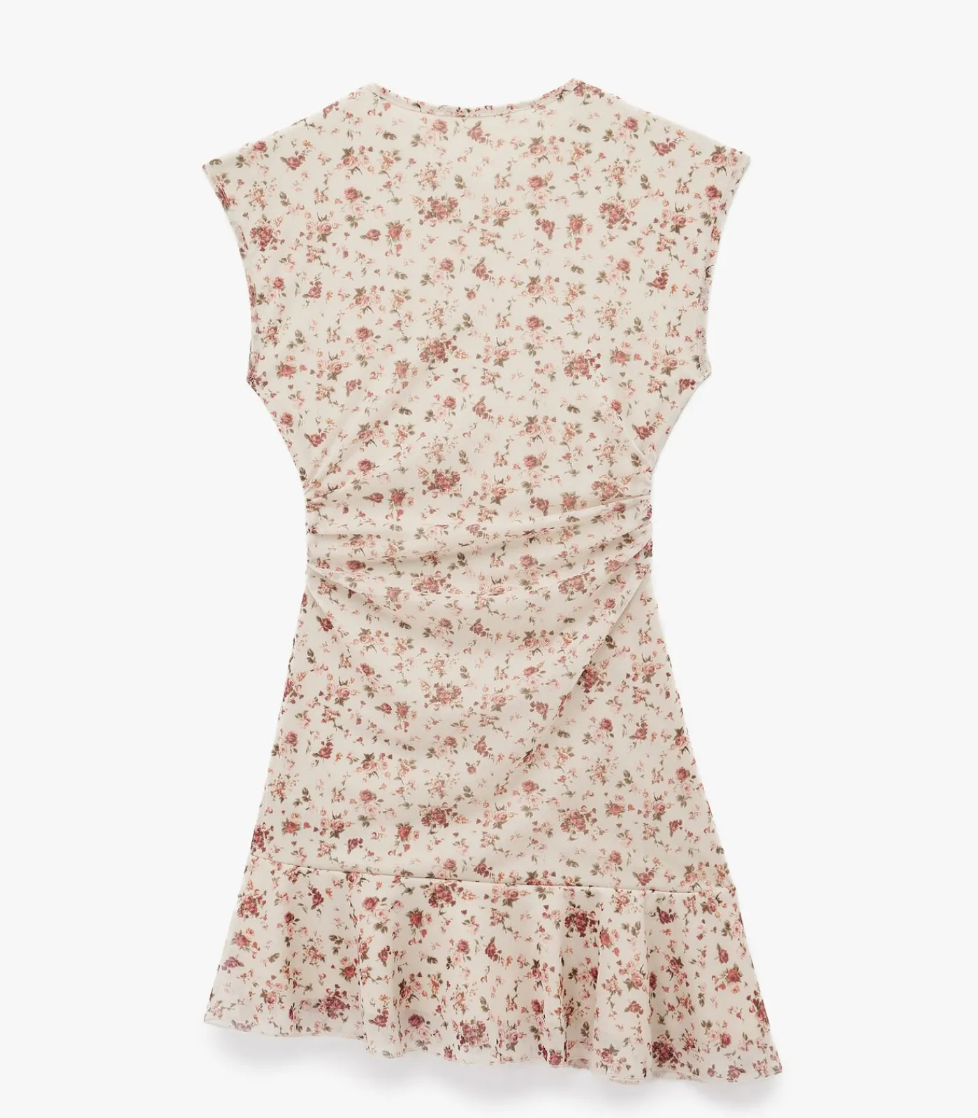 Koton Mini-jurk Mouwloos Asymmetrisch Bloemenpatroon pink Discount