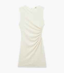 Koton Mini-jurk Mouwloos Gedrapeerd Slanke Pasvorm white Sale